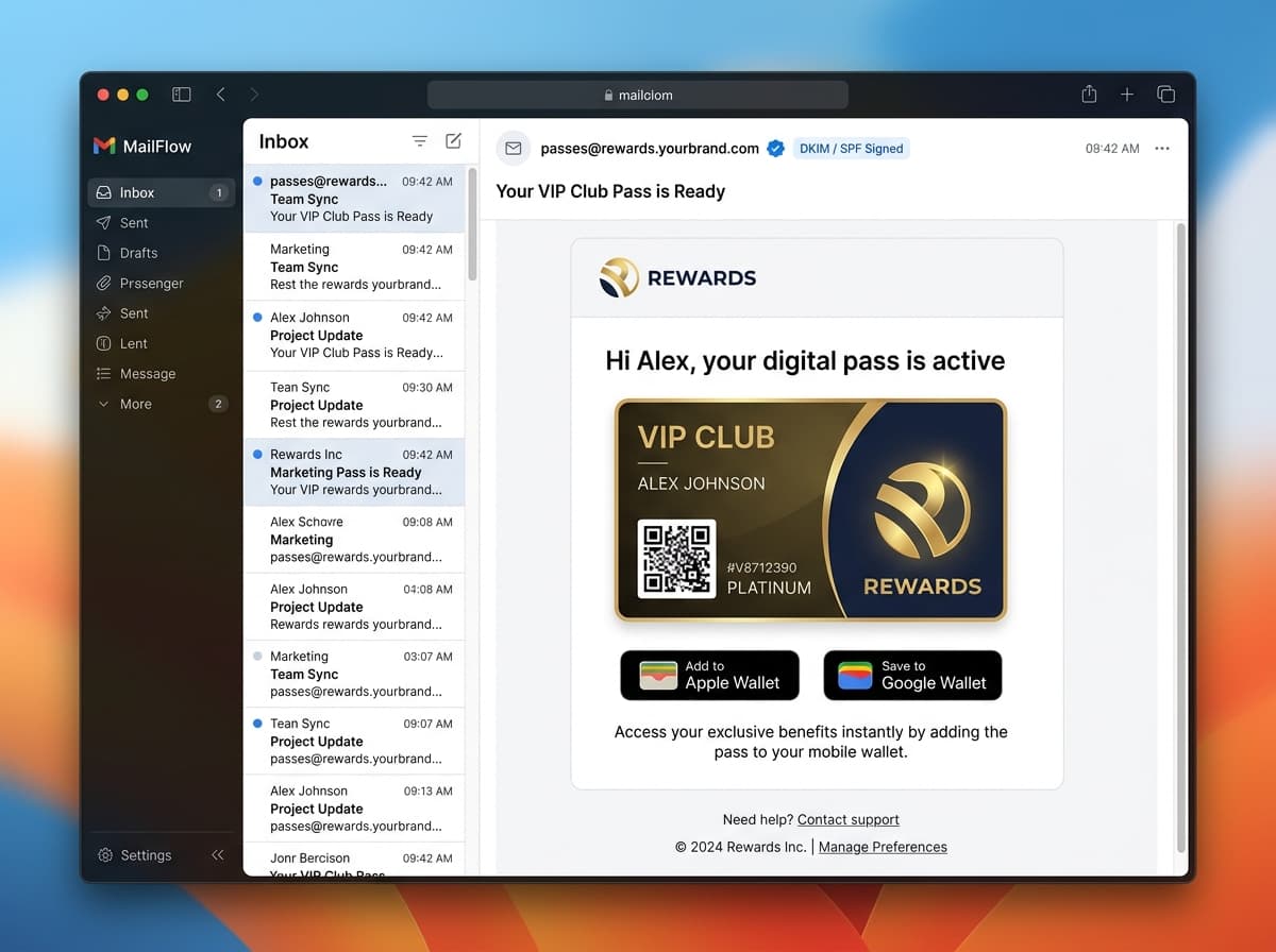 Send Wallet emails from a sender customers recognize.