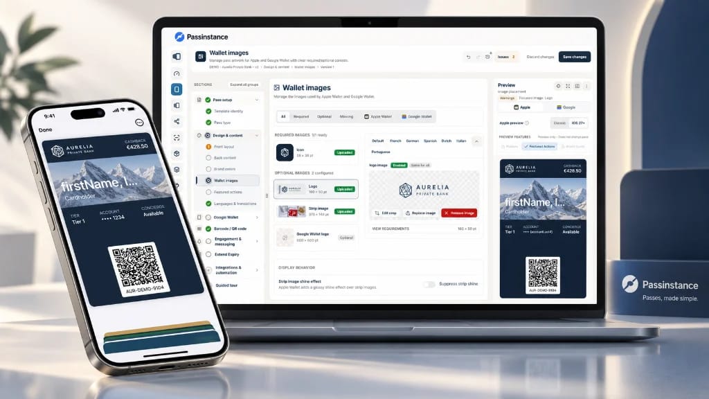 Passinstance Control Plane — Visual Wallet Studio and Live Smartphone Pass
