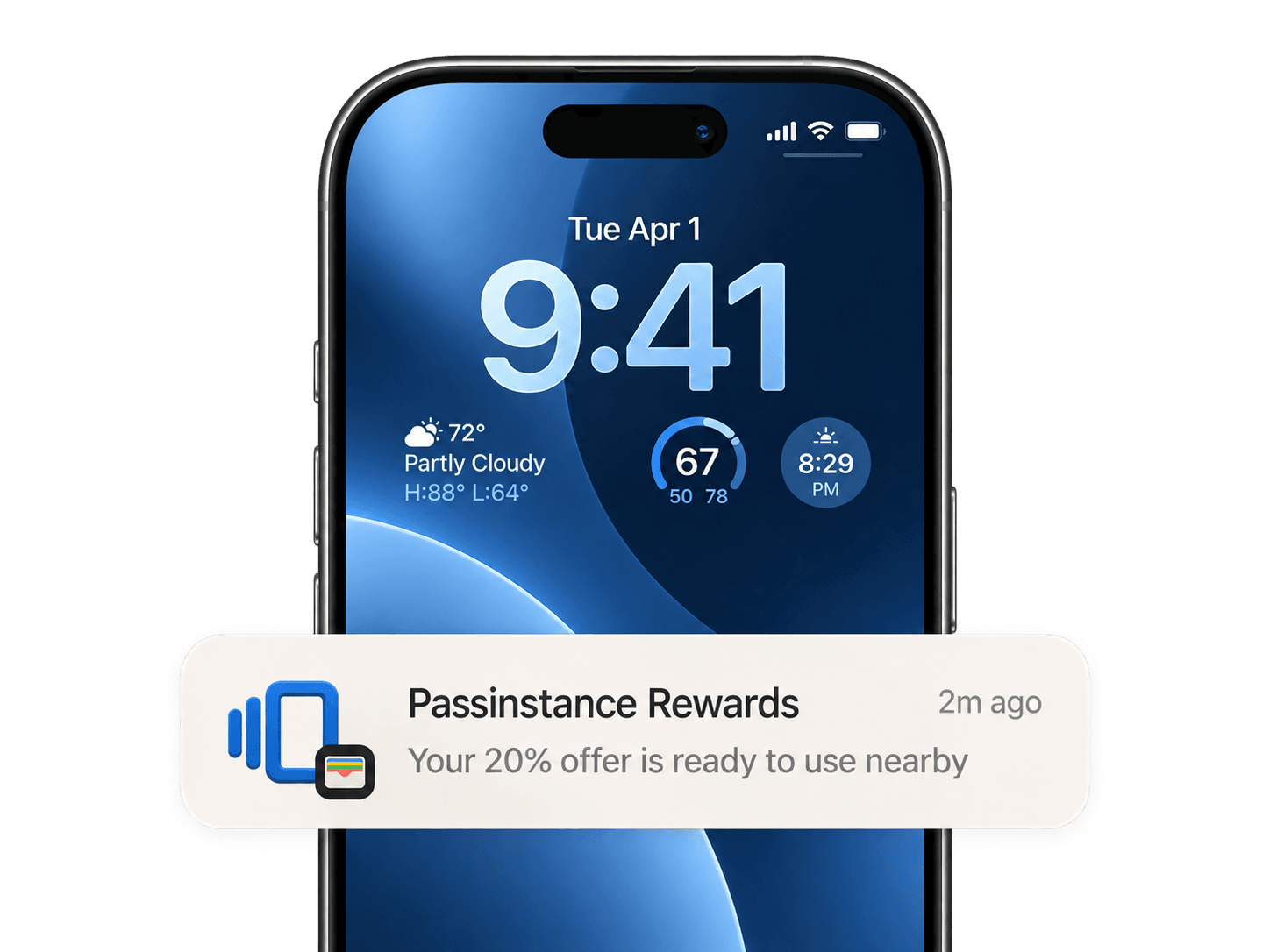 Passinstance lockscreen push notification and geofencing alert